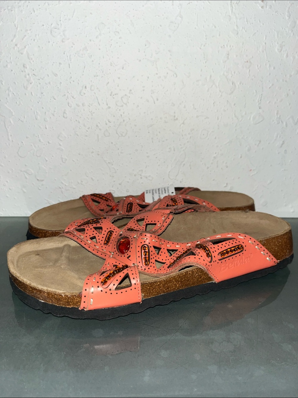 NWT Betula by Birkenstock leather jeweled sandals
